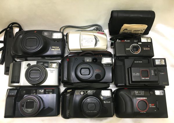 1円～④◆ジャンク品◆フィルムコンパクトカメラ◆動作未確認 PENTAX MINOLTA RICOH OLYMPUS FUJIなど おまとめ9台 中古 長期保管品
