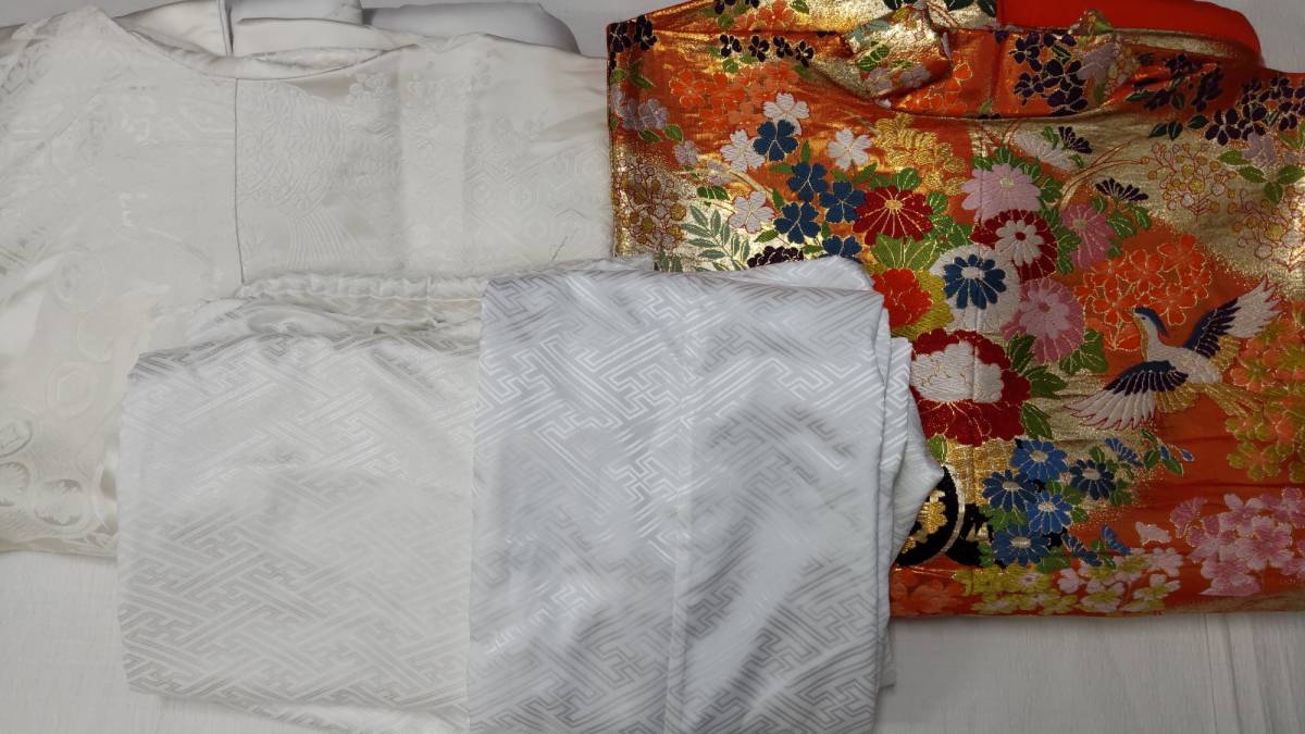 ★お得な花嫁セット！白無垢+色打掛+掛下+長襦袢　4点セット★　花嫁用　お稽古・ディスプレイにどうぞ！　