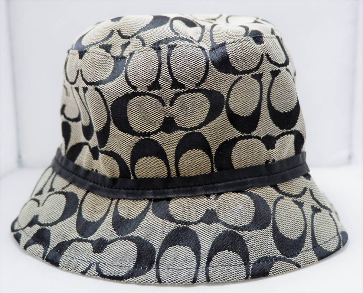 ◎税込特価◎コーチCOACH◎黒系シグネチャー帽子◎ハット◎Used ◎税込