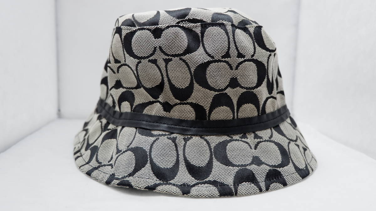 ◎税込特価◎コーチCOACH◎黒系シグネチャー帽子◎ハット◎Used こ