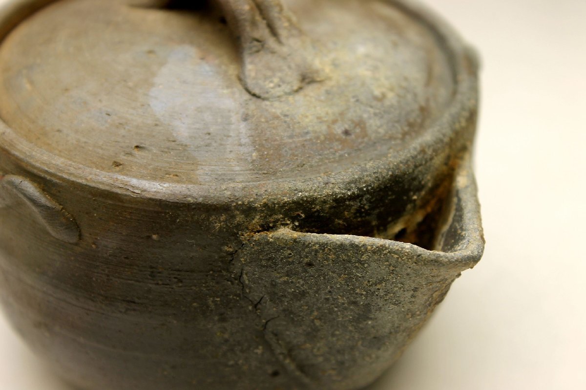 余韻】 名工作 備前焼 宝瓶 在銘 急須 煎茶器 煎茶道具 煎茶 無傷美
