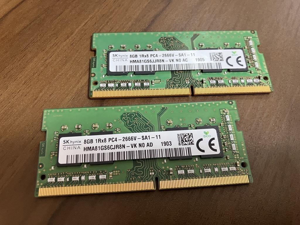 DDR4 16GB PC4-2666V 8GB SK 計16GB SAMSUNG 8GB×2枚 パーツ PC4 PC4-