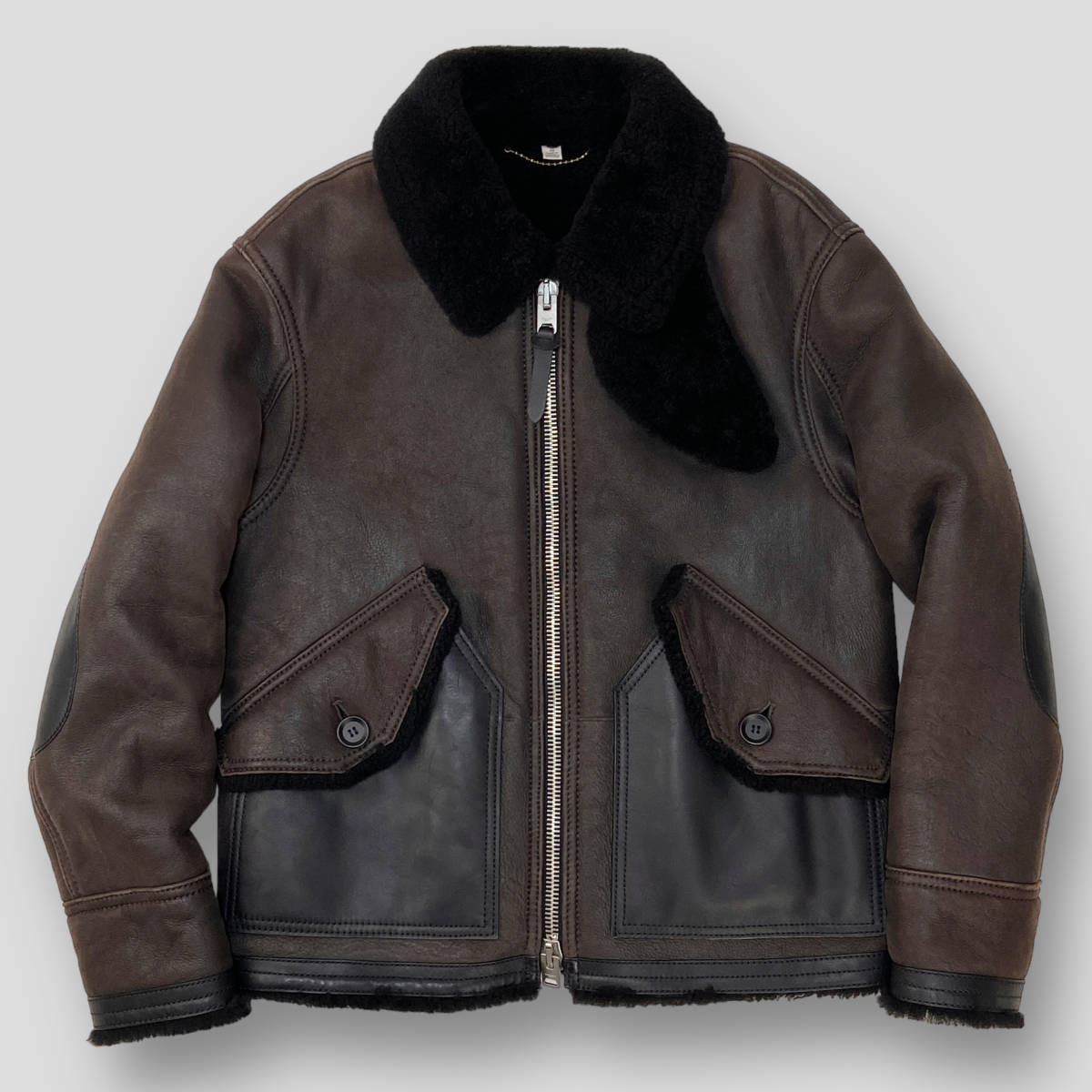 極美品 COACH コーチ シアリング アビエーター B-3 ムートンジャケット 21850 48 SSM2148 フライトジャケット レザー ボア ブルゾン メンズ