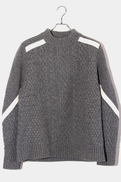  sacai サカイ 切替 ケーブルニット セーター 2 GRAY グレー 16-01165M / メンズ(男性用)｜売買されたオークション情報、yahooの商品情報をアーカイブ公開 - オークファン 男性用