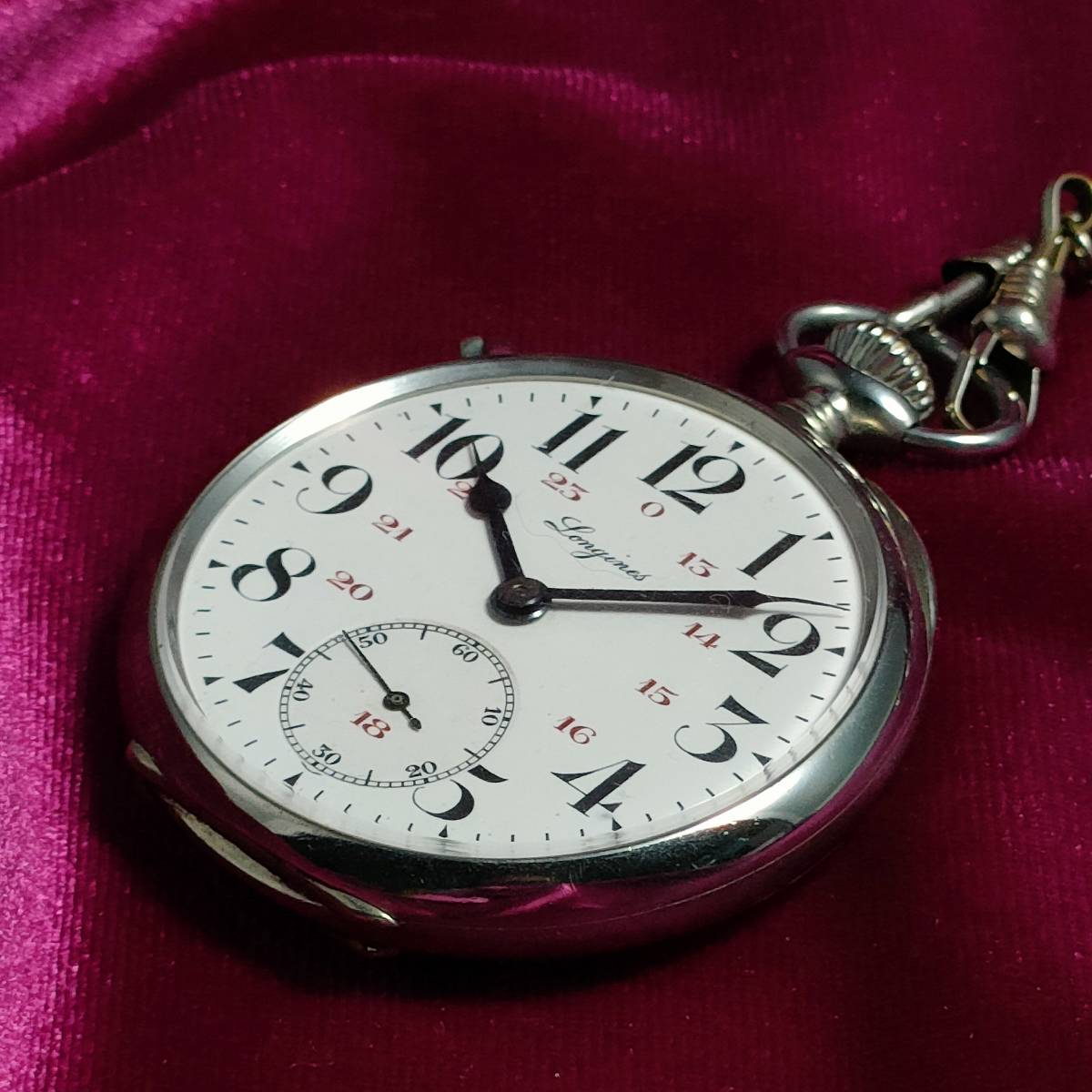 ★1円スタート 美品 ロンジン (Longines) アンティーク懐中時計 シルバー