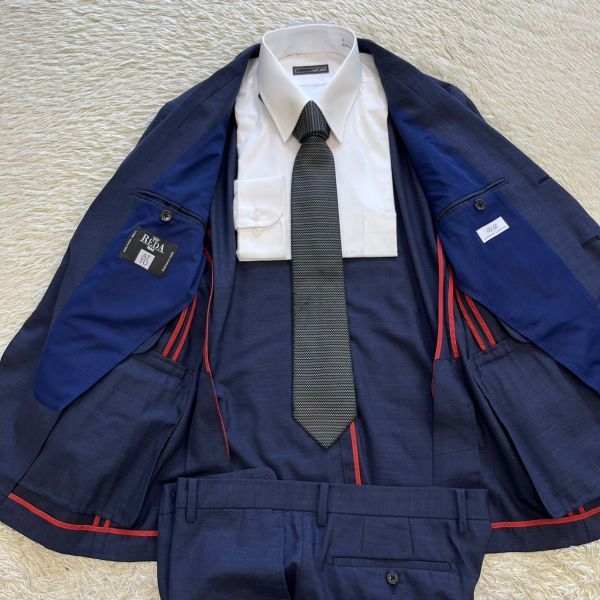 極美品✨レダ✨ユニバーサルランゲージ チェック パンツスーツ ネイビーブルー 極美品✨レダ✨ユニバーサルランゲージ チェック パンツスーツ