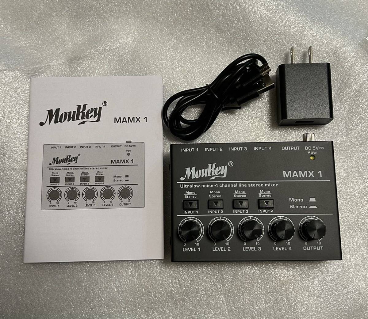 新品 Moukey 低ノイズ 8チャンネル ライン ミニオーディオミキサー、DC