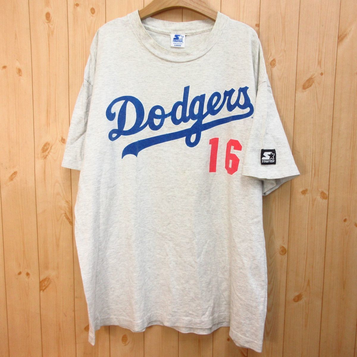 マ*ー様 90's ドジャース野茂英雄#16 Tシャツ STARTER製 Mサイ 90s LA ドジャース 野茂 Tシャツ 希少 90s STARTER ビンテージ