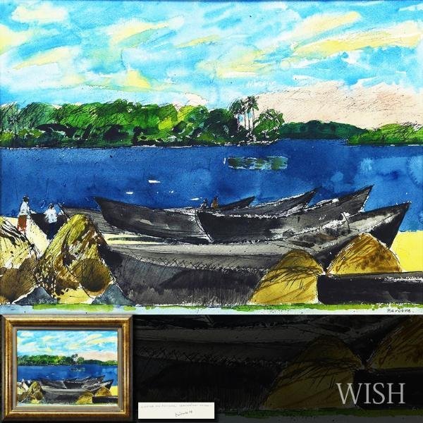 1『真作 油彩画⁄元三軌会委員 諸沢吉美水澄玉出羽路 古民家風景