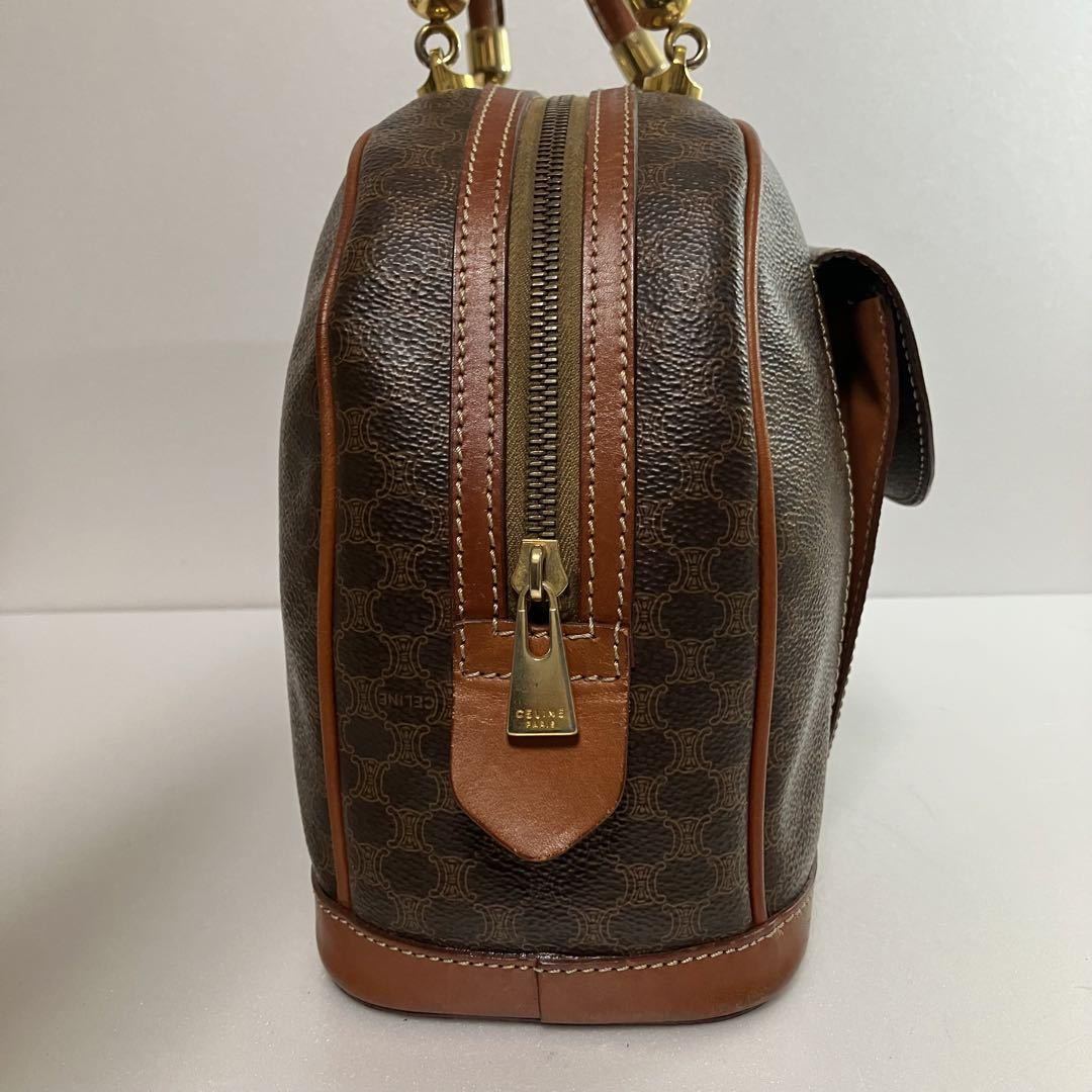 セリーヌ トリオンフ　ミニボストンバッグ マカダム柄 ヴィンテージ CELINE - 希少CELINE セリーヌ ミニボストン 金具 マカダム セリーヌ