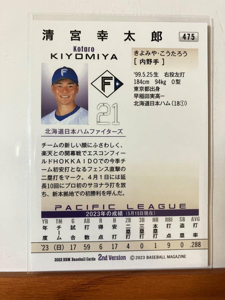 BBM 2023 2nd 日本ハム 清宮幸太郎