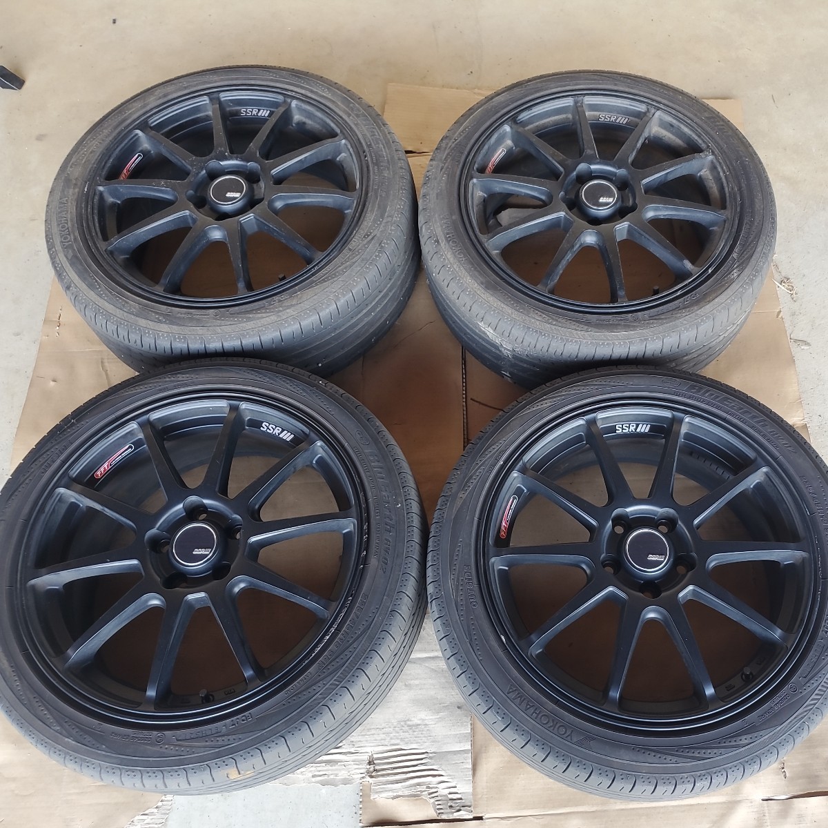 SSR GTV02 FLAT BLACK 18インチ 7.5J+53　タイヤバリ山　直接取引も可能