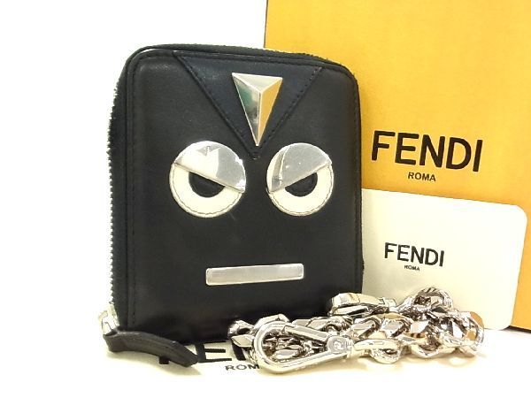 最新作，HOT 1円 FENDI フェンディ フェイス レザー 二つ折り 財布 ウォレット 小銭入れ 札入れ メンズ レディース ブラック系 AR0236(女性用財布)｜売買されたオークション情報、yahooの商品情報をアーカイ 服飾小物