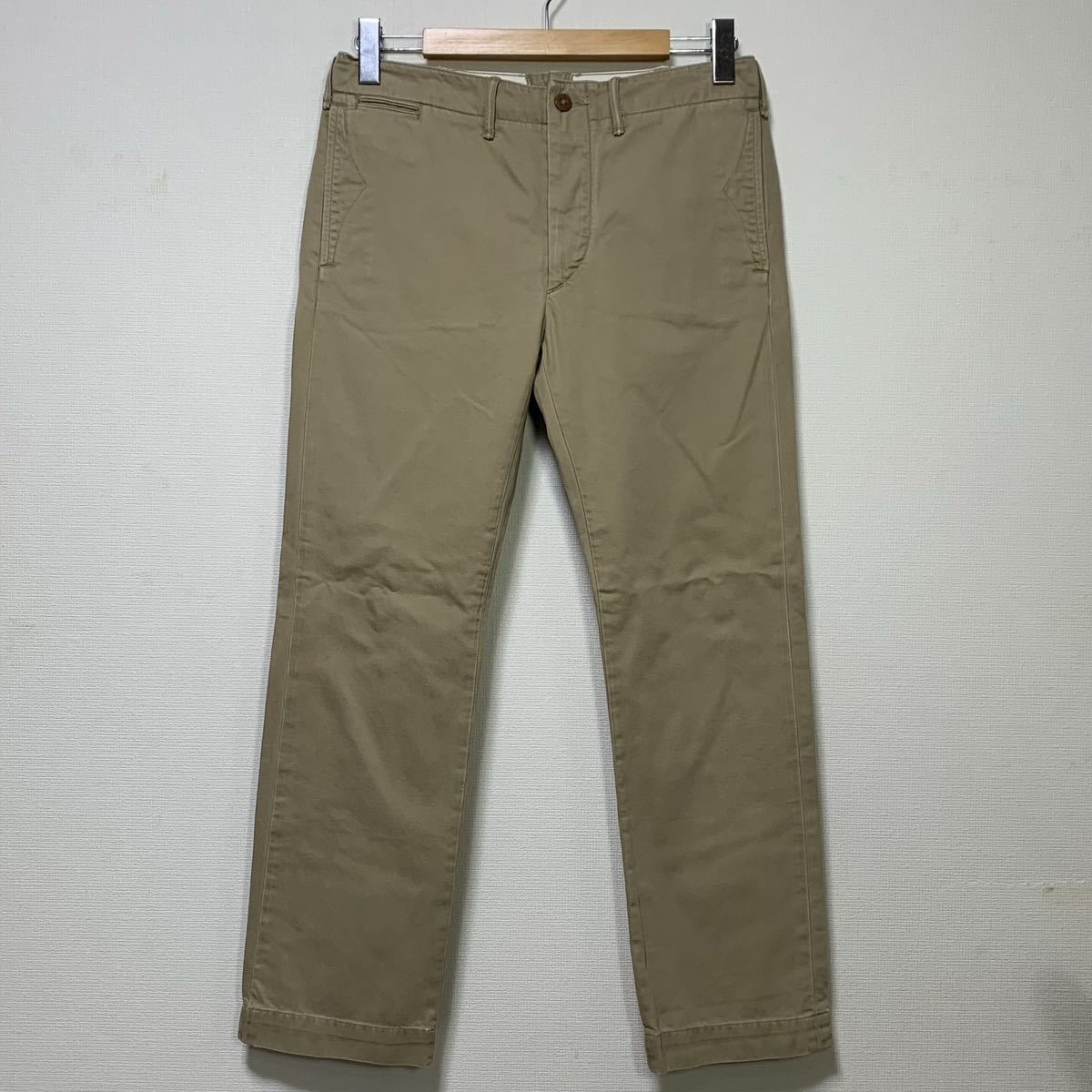 K152 名作 RRL チノ トラウザー オフィサー フィールド ミリタリー パンツ ベージュ W28 ダブルアールエル ralph lauren ラルフローレン 