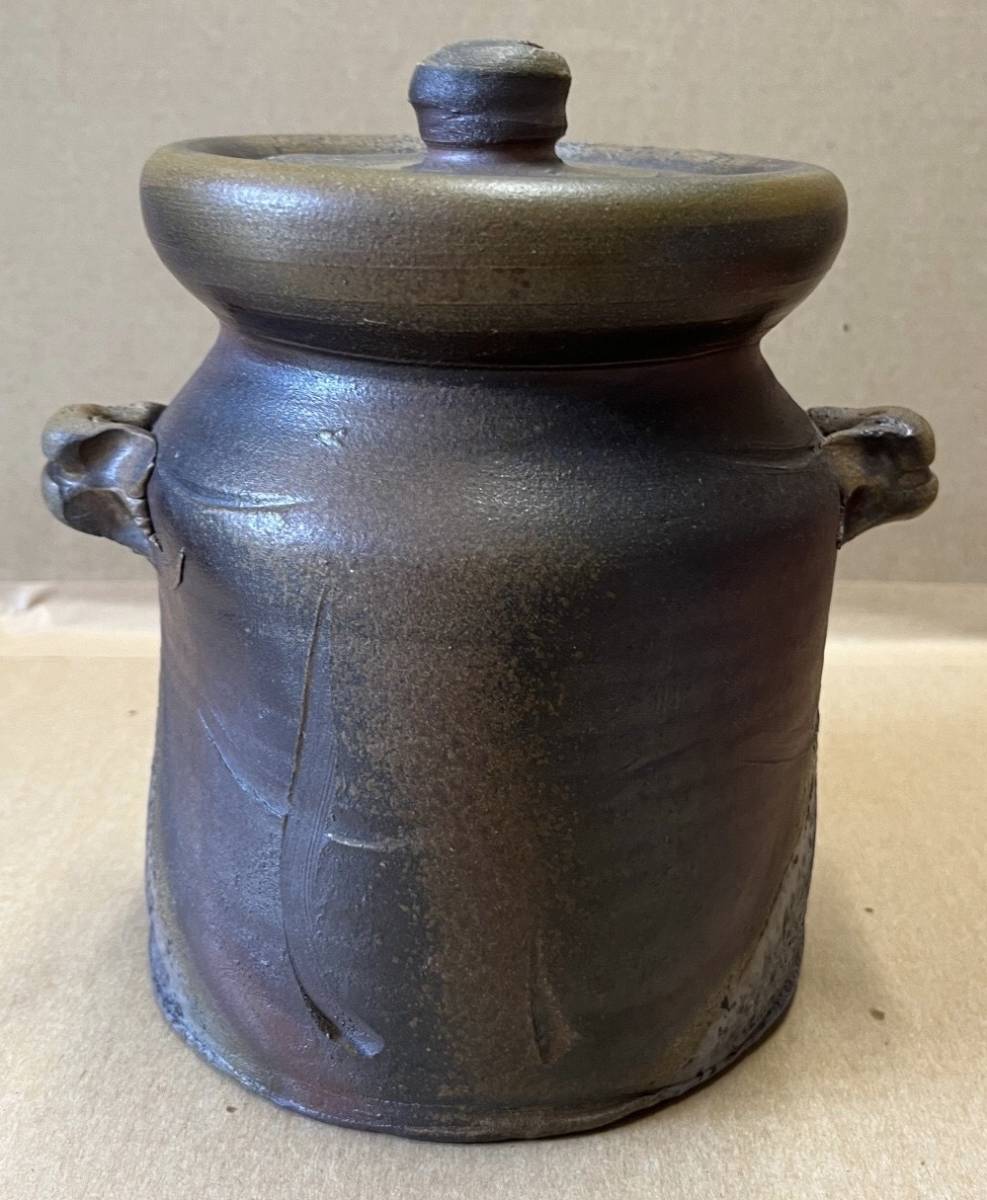 治】『桂一生』作 備前焼 柘榴摘宝瓶☆共箱 急須 茶瓶 手捻り 窯変