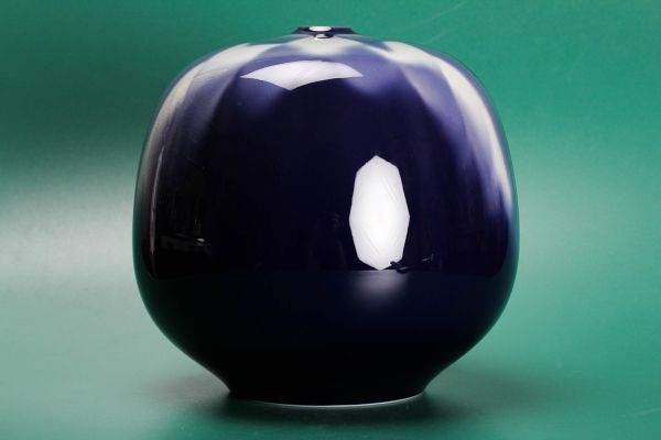 四代徳田八十吉藍華菱花入