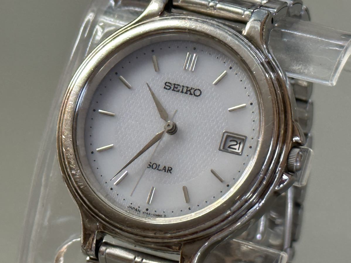 1円〜◇SEIKO セイコー SOLAR ソーラー V145-0E20 メンズ腕時計 稼働品 
