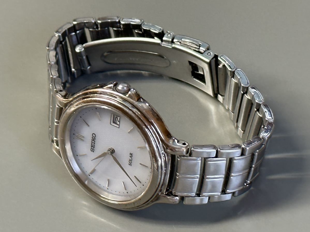 1円〜◇SEIKO セイコー SOLAR ソーラー V145-0E20 メンズ腕時計 稼働品 