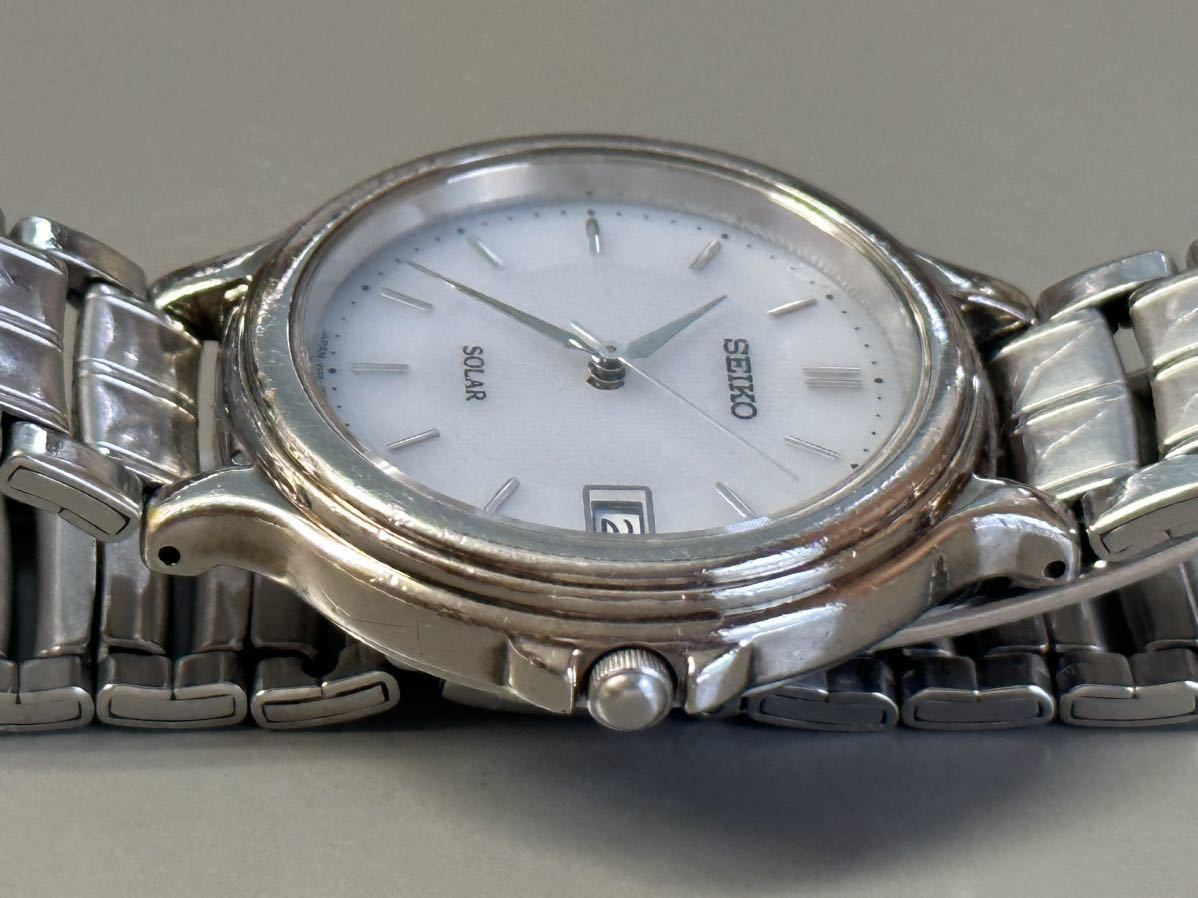 1円〜◇SEIKO セイコー SOLAR ソーラー V145-0E20 メンズ腕時計 稼働品 