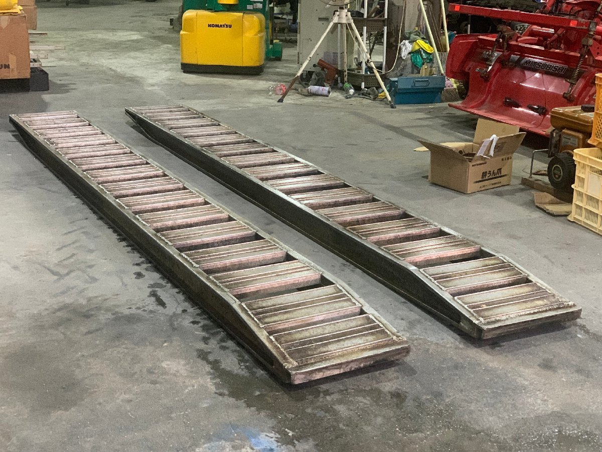 和歌山市 農機専門店☆12尺 アルミ ブリッジ 歩み板 ラダー 3.6m 360cm 3，600mm セット 耐荷重不明 建機 農機 アグリライフサポート