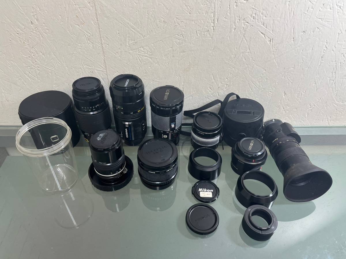 【美品】カメラ　まとめ4個 8-S92 カメラレンズ まとめて Nikon SIGMA MINOLTA 他 画像分 現状品