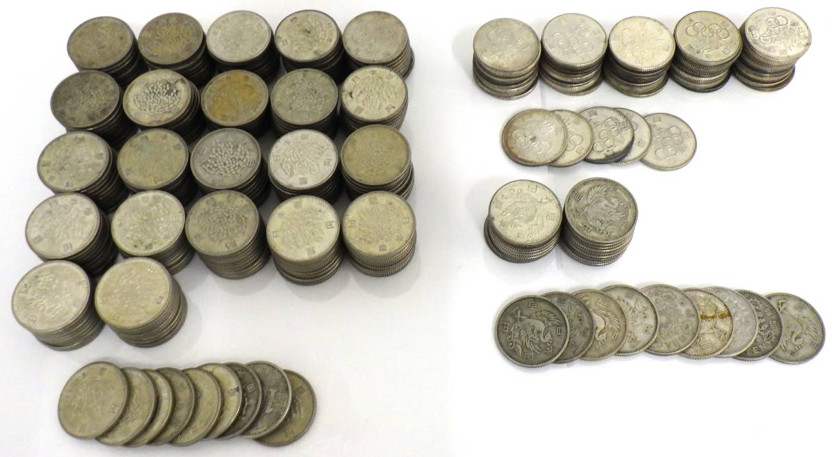 1640-A #822 【100円銀貨大量おまとめ】 100円銀貨合計368枚 額面