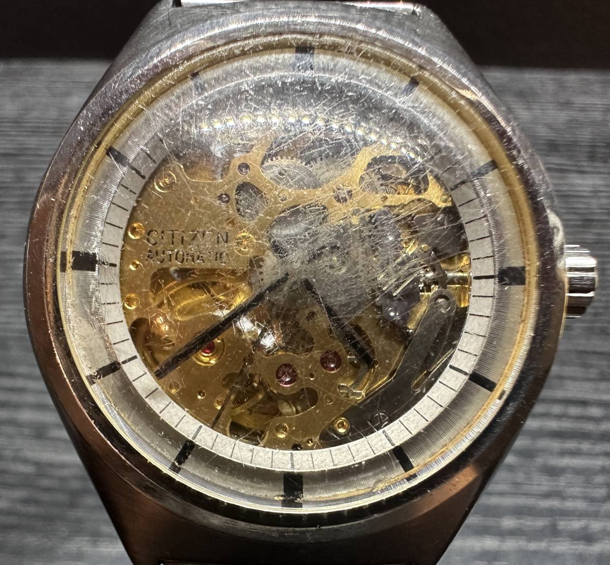 腕時計 CITIZEN AUTOMATIC 4-760107 TA SS-K GN-3-S 25 JEWELS  