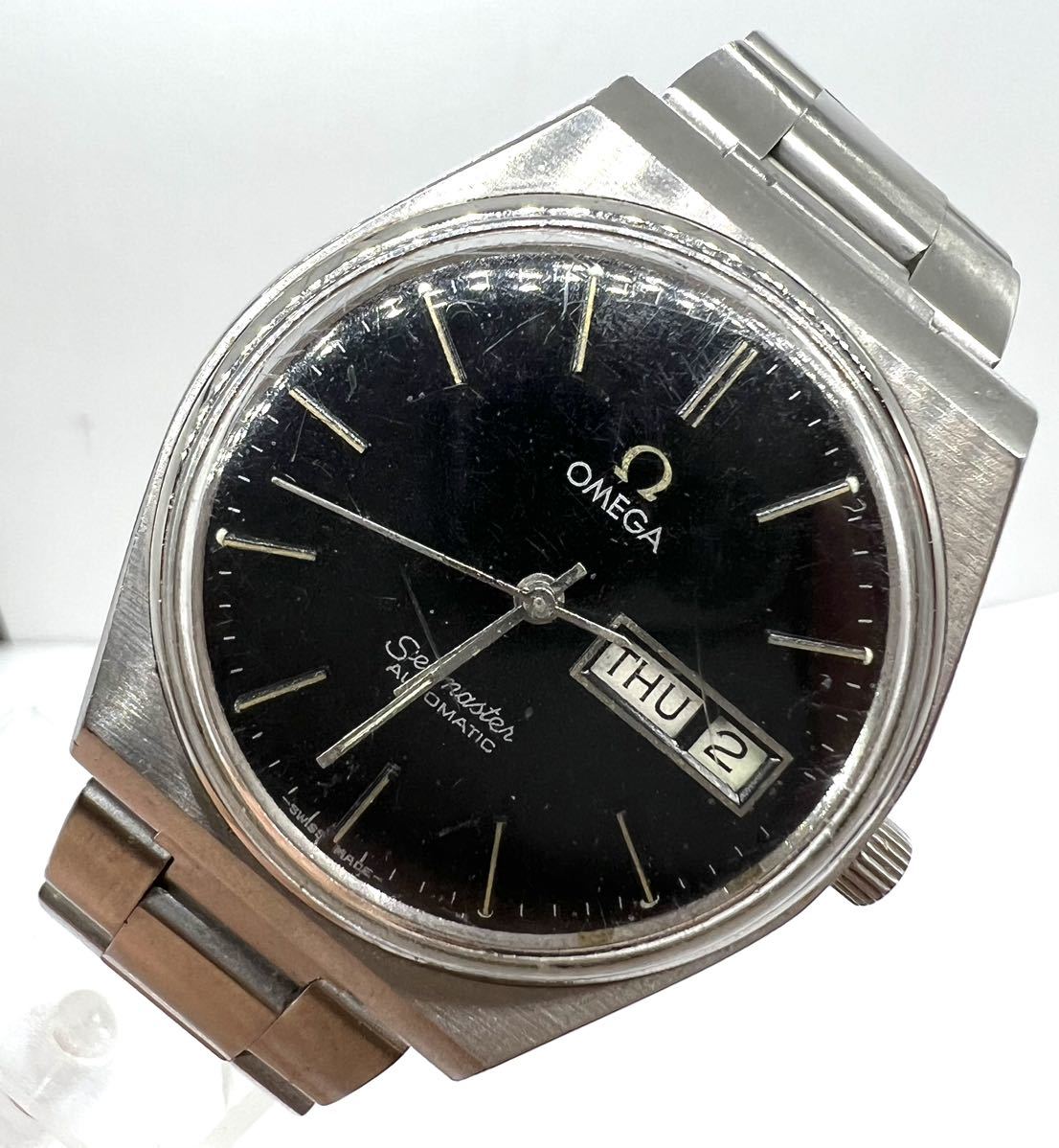 希少 OMEGA Seamaster オメガ シーマスター Ref.166.0210 Cal.1020 自動巻 デイデイト 純正ブレス アンティーク メンズ腕時計