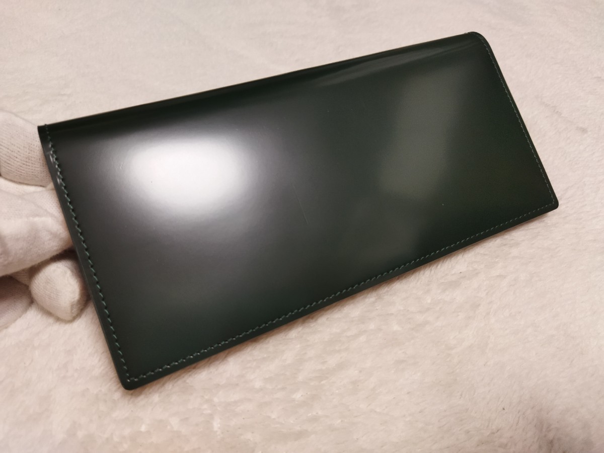 未使用品 宮内コードバン 1円～ 長財布 フライングホース 馬革 ロングウォレット ダークグリーン 緑色 FLYING HORSE 正規品 無料匿名配送♪