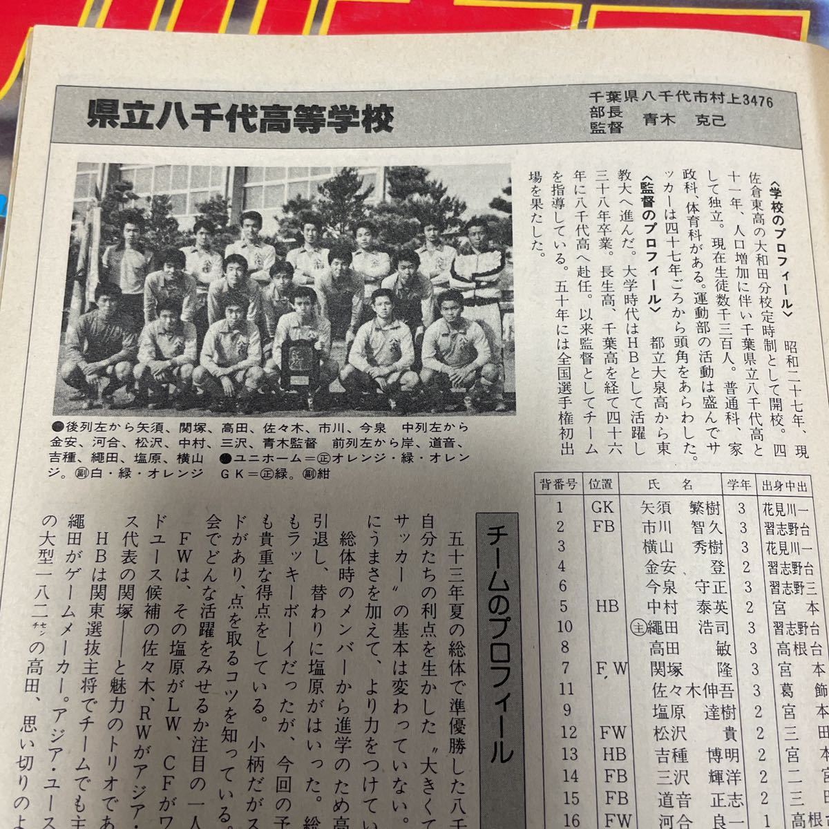 全国高校サッカー選手権大会ガイド 別冊付録 付 サッカーマガジン 1979