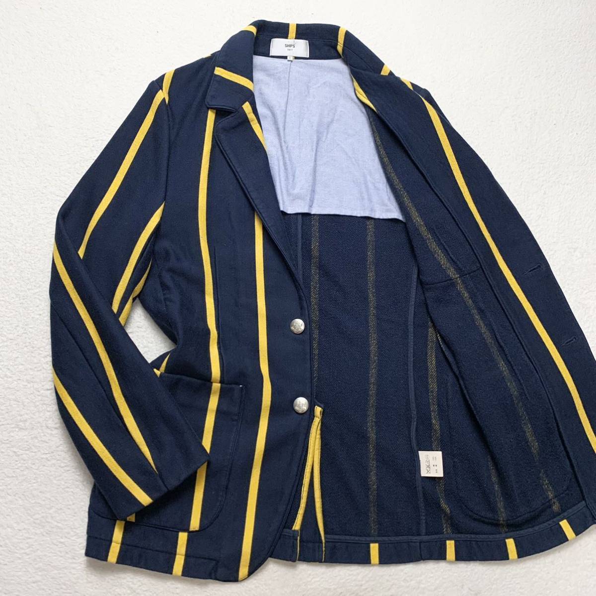 希少L シップス【圧巻の銀ボタン】SHIPS テーラードジャケット 