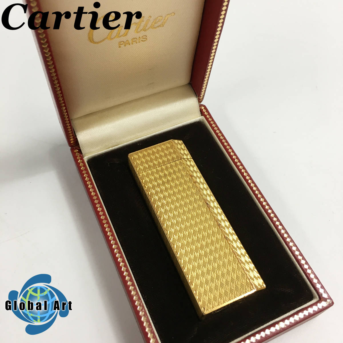 ★D08254/Cartier カルティエ/ガスライター/五角形/ペンタゴン/ゴールド/箱付/不着火