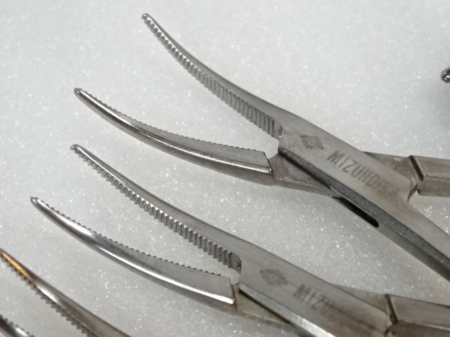 49-19/MIZUHOミズホ ステンレススチール製 かんし鉗子 トレー パッド