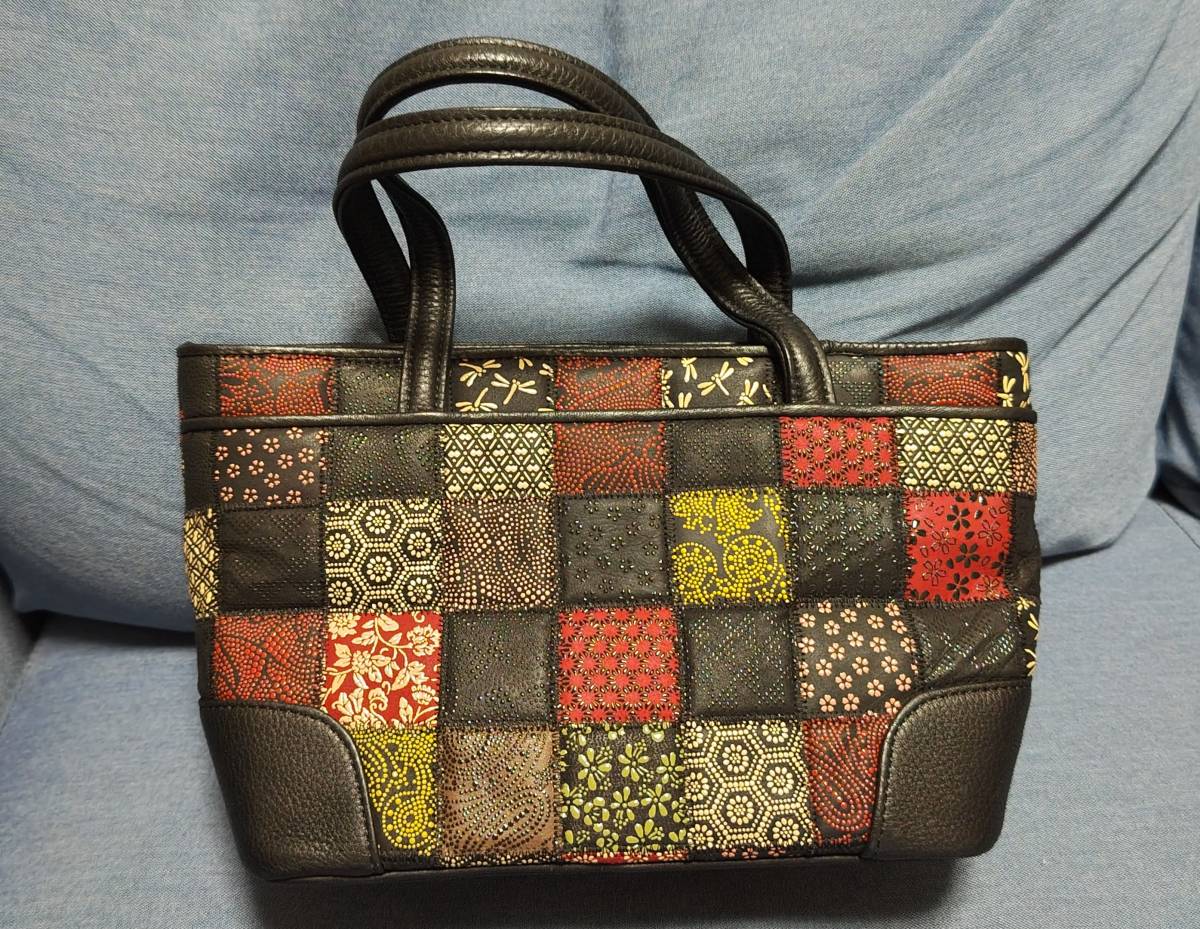 JRA認定 パッチワーク レザー 2WAY ショルダーバッグ ハンドバッグ JRA 