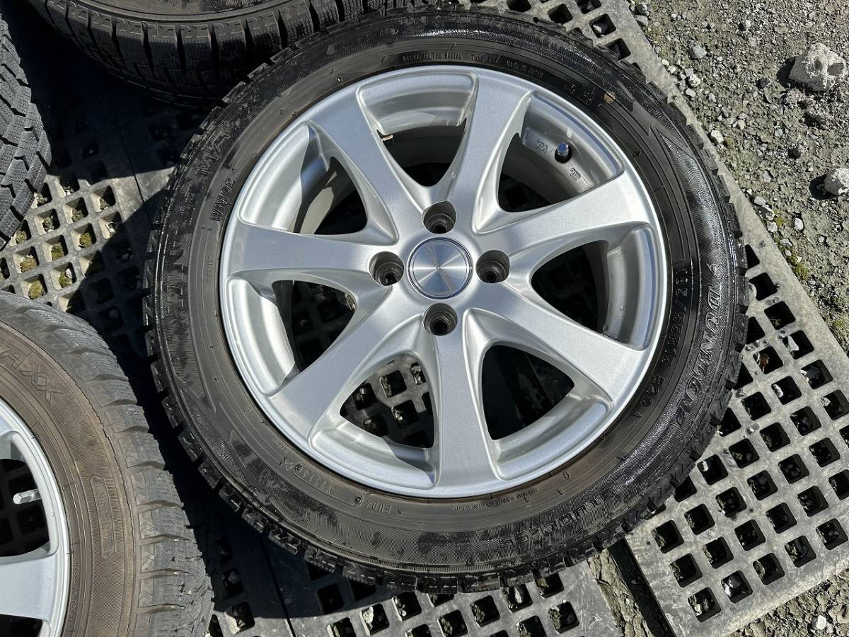 ダンロップPRD 社外ホイール 15in×6J 4穴 PCD:100 4本 スタッドレス 