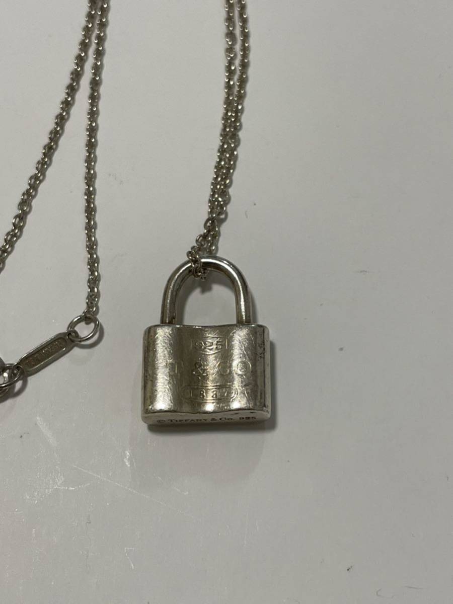 未使用に近い ティファニー ネックレス カデナ 南京錠 925 社外 ケース&袋 TIFFANY&Co. ティファニー カデナ SV925 ネックレス シルバー