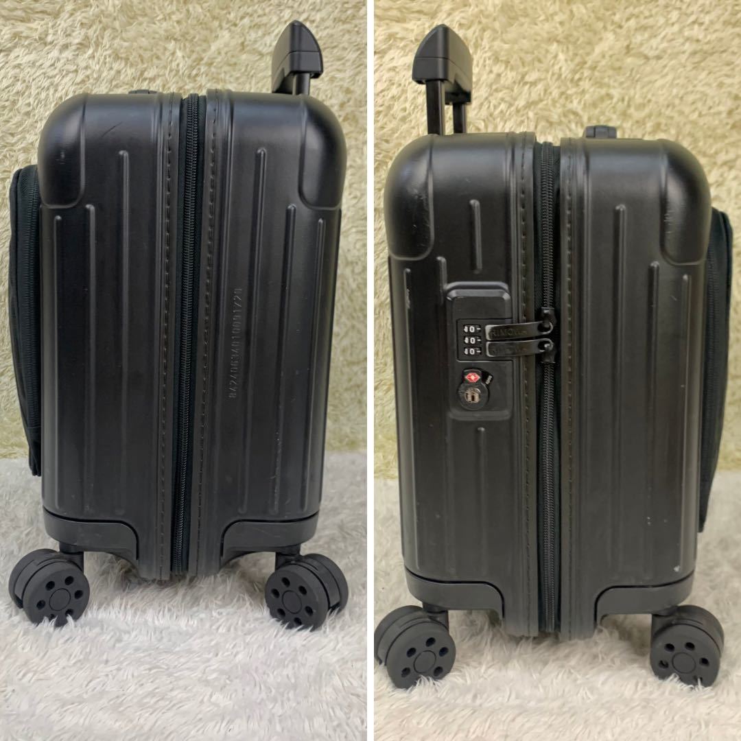 【美品】RIMOWA リモワ エッセンシャル スリーブ コンパクト 4輪 マットブラック 黒 TSAロック スーツ ケース キャリー バッグ ビジネス