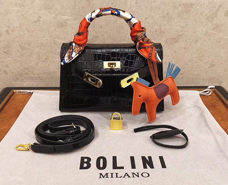 最高峰28万◇イタリア・ミラノ発*BOLINI・最上級牛革・クロコダイル