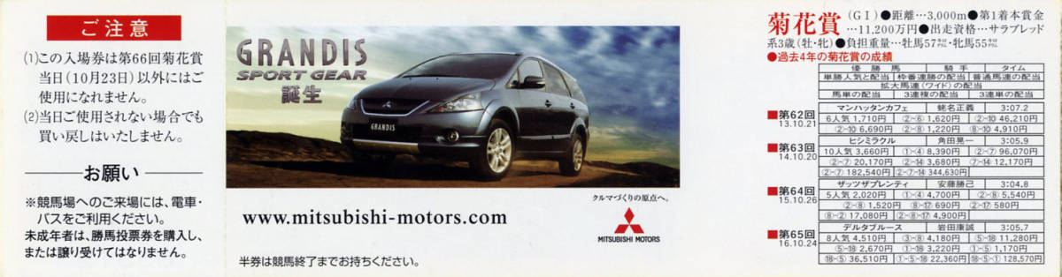 ☆ディープインパクト JRA 三冠達成記念 入場券 東京 京都 中山 3種類