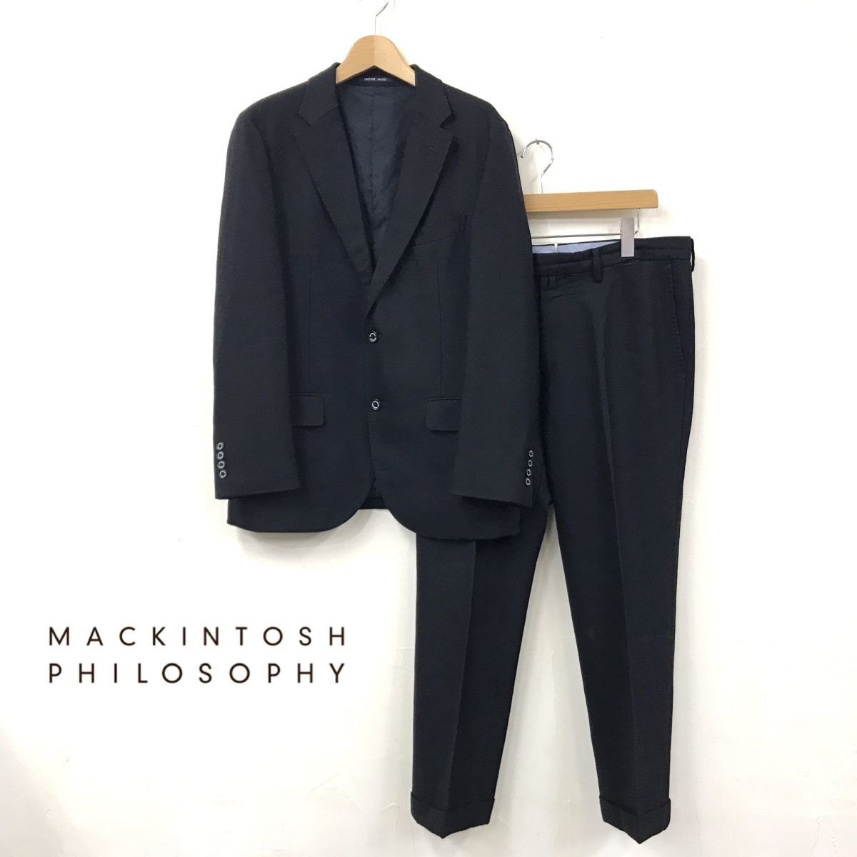 定番，限定セール H2240-D MACKINTOSH PHILOSOPHY マッキントッシュフィロソフィー スーツ TROTTER 総裏 size38L ブラック ウール セットアップ(男性用)｜売買されたオークション情報、yahooの商品情報をアーカイブ公開 - オ 男性用