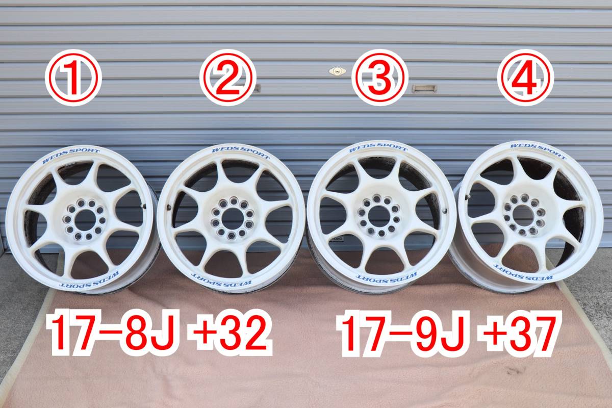 WedsSport　TC-05 16インチ5穴 PCD114.3 4本セット 中古品・希少】WEDS SPORT[ウェッズスポーツ]TC-05【白】5穴 PCD114.3