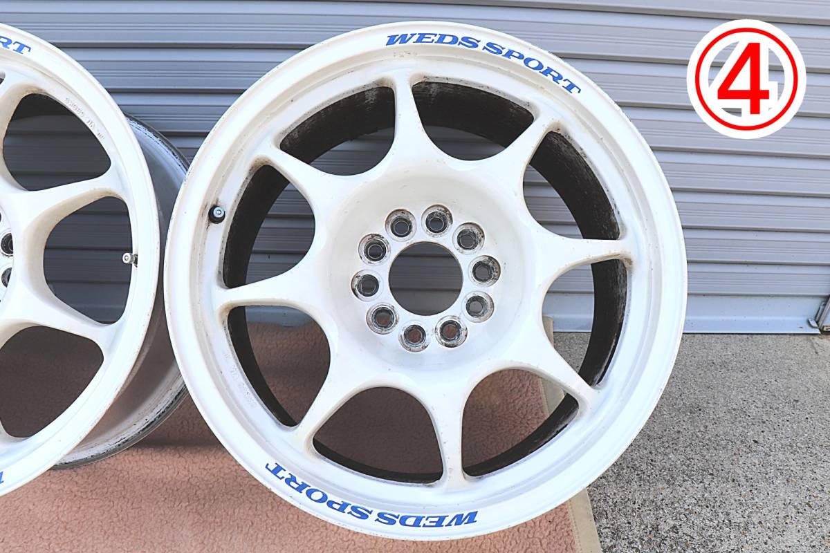 WedsSport 15インチ 7Jウェッズスポーツホイール 白2本セット 中古品・希少】WEDS SPORT[ウェッズスポーツ]TC-05【白】5穴 PCD114.3