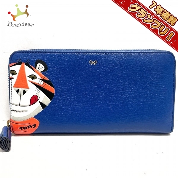 アニヤハインドマーチ Anya Hindmarch 長財布 - レザー ブルー 
