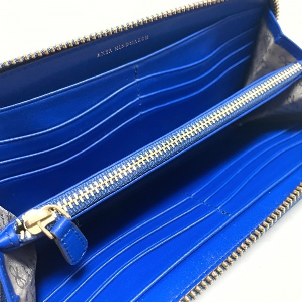 アニヤハインドマーチ Anya Hindmarch 長財布 - レザー ブルー 