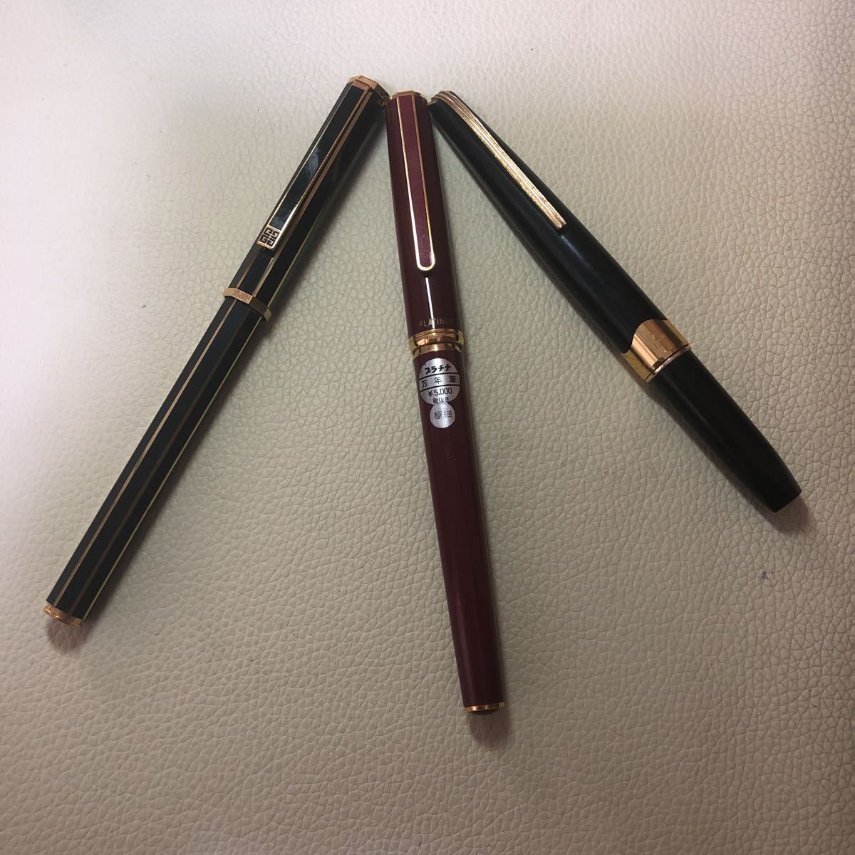 万年筆 3本 刻印まとめ PLATINIUM プラチナ万年筆ペン先14K ペン先18K MUSIC /ジバンシー ペン先14K 