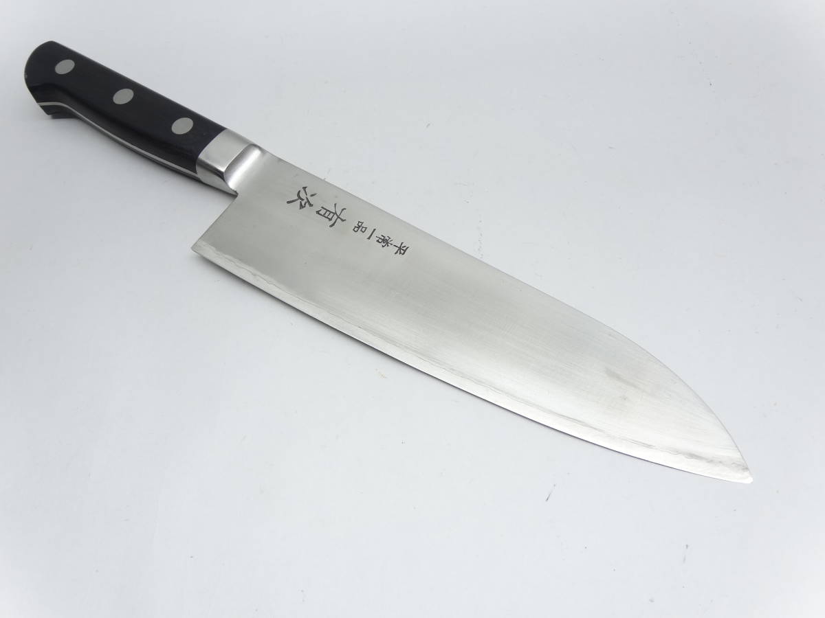 y6770 美品 京都 有次 平常一品 ツバ付 三徳庖丁 180㎜ 料理包丁(三徳 