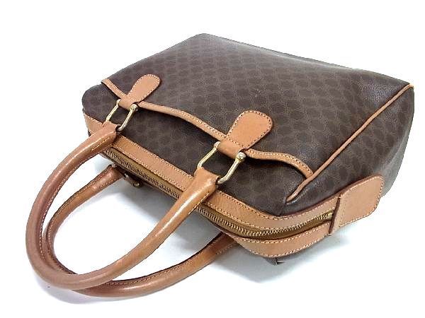 1円 CELINE セリーヌ マカダム柄 PVC×レザー ミニボストンバッグ