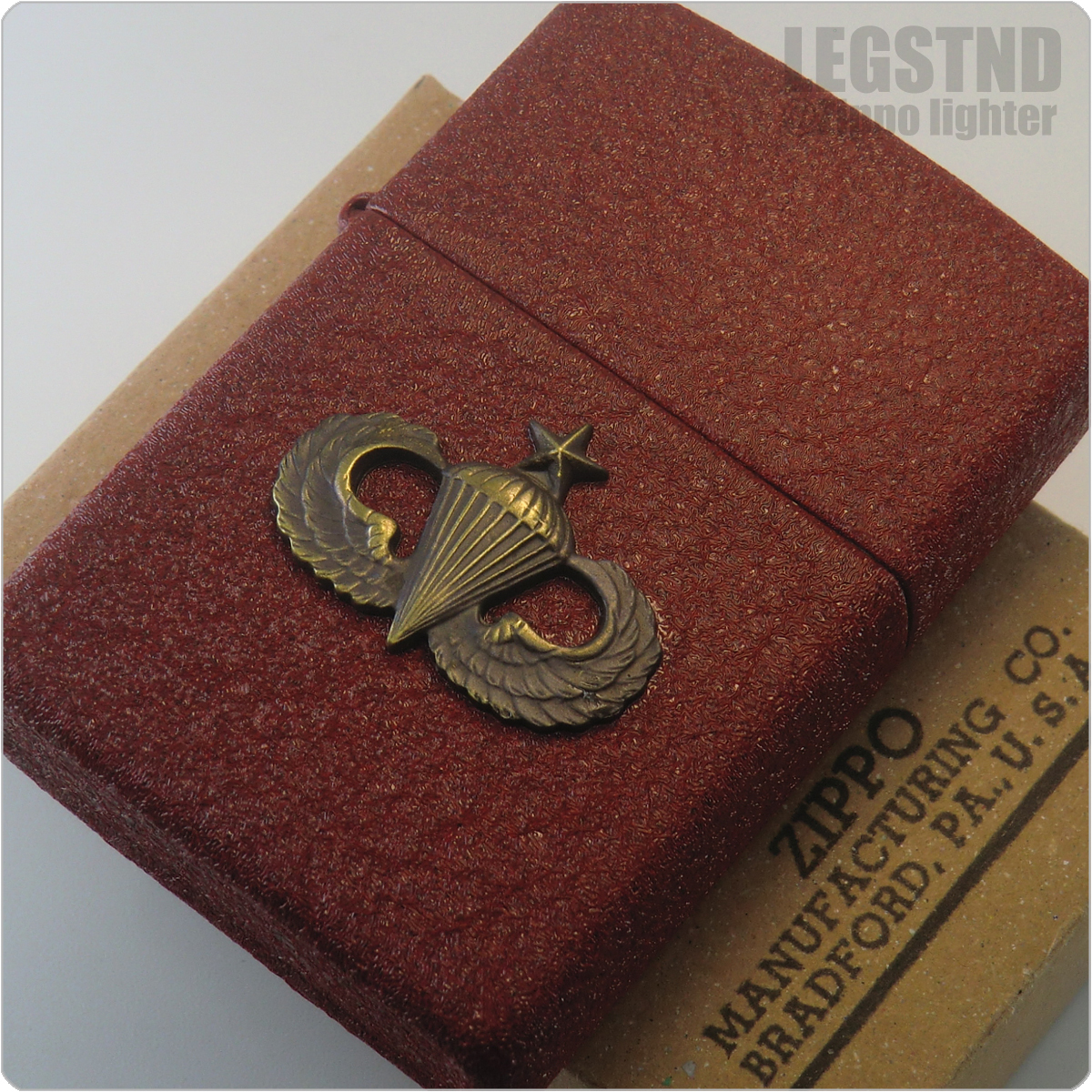 軍事 2000 Red Crackle U.S.Army Air Borne Zippo レッドクラックル 六面塗装 アメリカ陸軍 空挺師団 USエアボーン パラシューターウイング