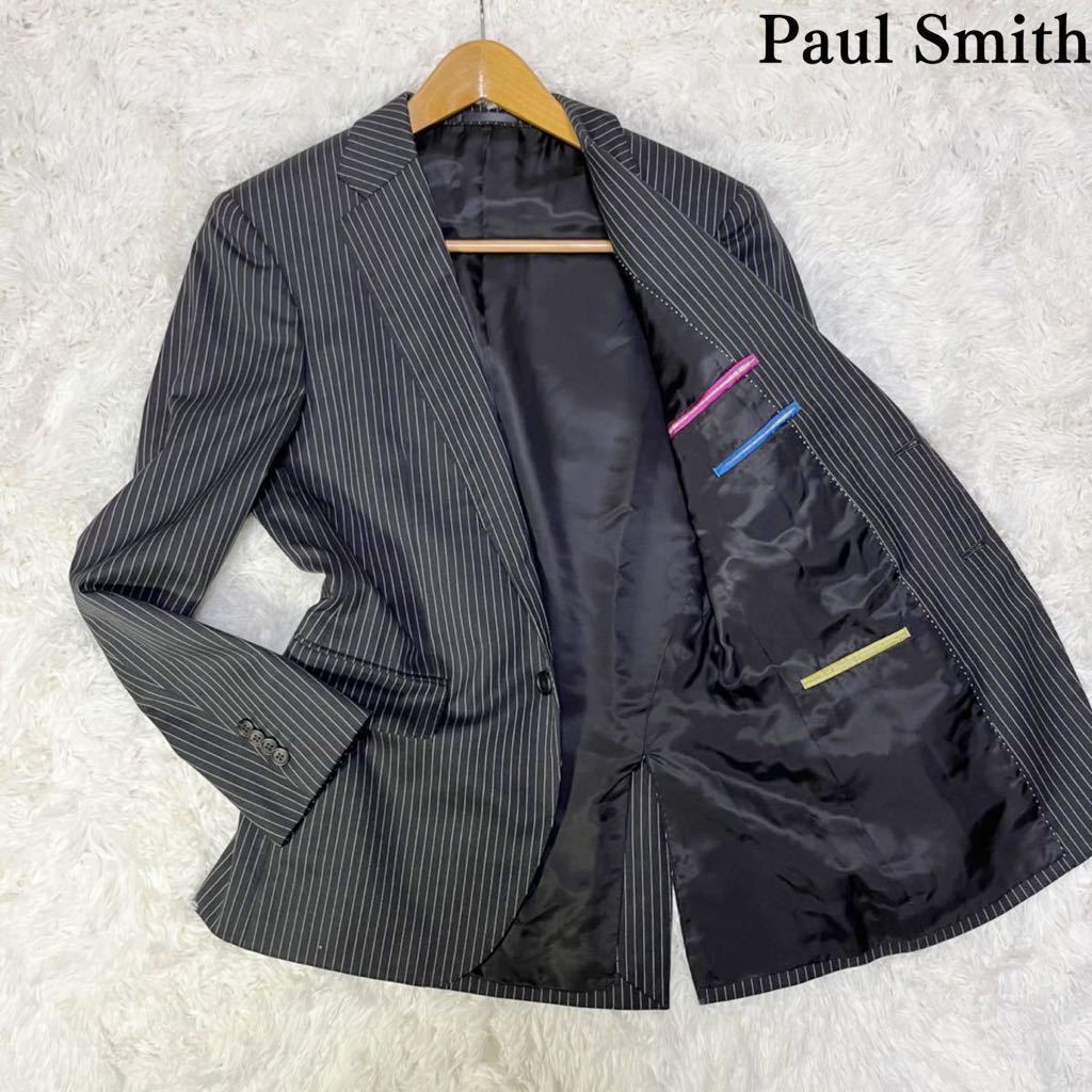 Paul Smith テーラードジャケット ストライプ 総柄裏地 カシミヤ混【大人の遊び心と圧倒的高級感】Paul Smith テーラード