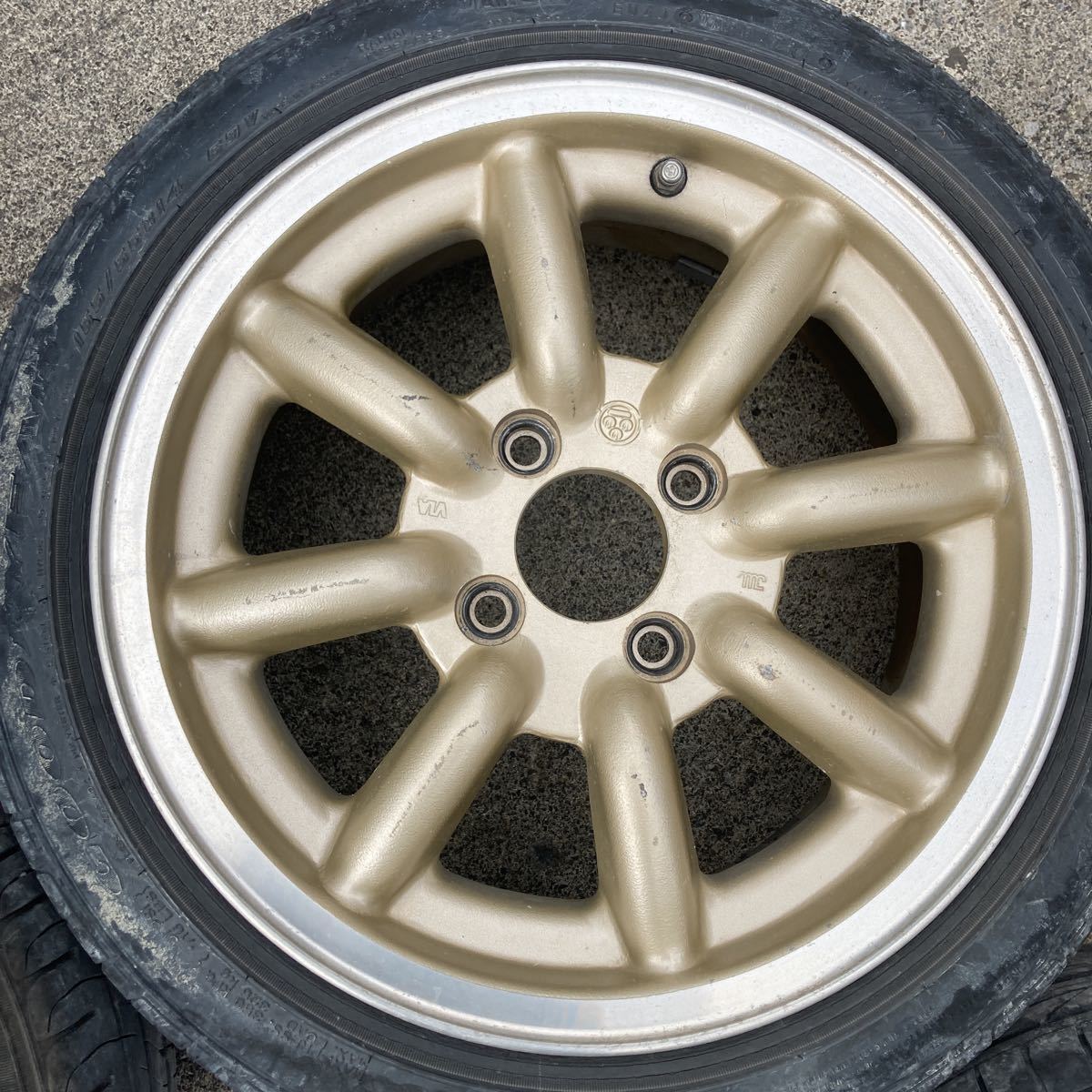 希少！今回限りの出品です！ジャンク！ワタナベ PCD10014インチ　4本セットで！！155/55R14 6J？　軽自動車_4